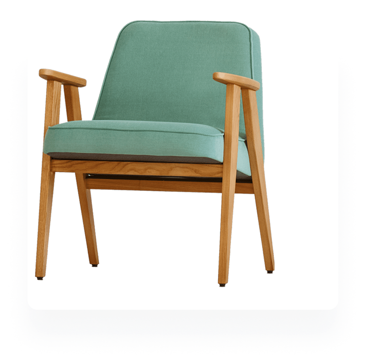Mid Century Armchair in heather grey